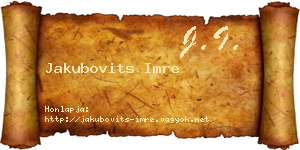 Jakubovits Imre névjegykártya